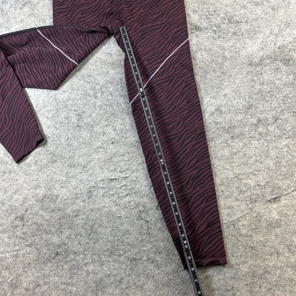 New Victoria's Secret Pink Seamless Leggings Women's Large Maroon Zebra Gym Yoga - Picture 6 of 9